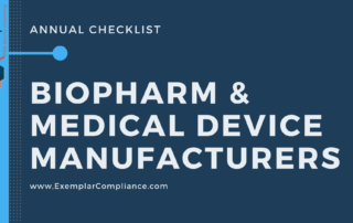 Annual checklist for biopharma and medical device