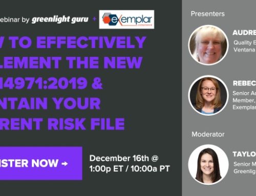 Join Our Webinar: Effectively Implement ISO 14971:2019 & Maintain Your Risk File